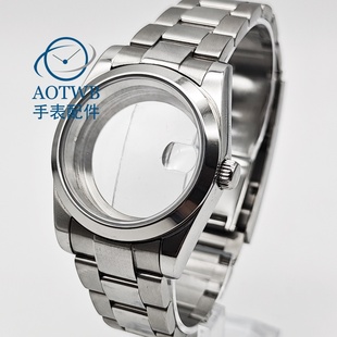 ETA2824 表壳银色斜边表壳中光带NH35 Miyota8215 39mm手表改装