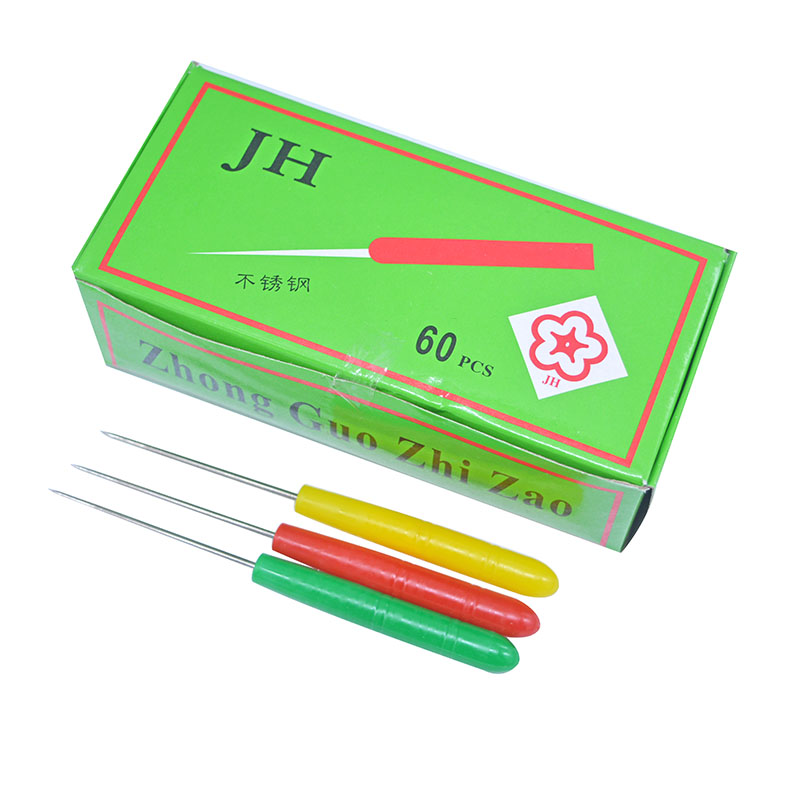 塑料柄锥子千枚通彩色直形万辉