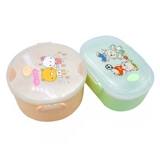 Двухэтажный пластиковый ланч-бокс, ложка с уплотнителем