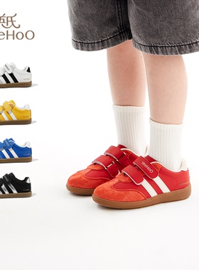 【新年限定】英氏童鞋儿童板鞋春季新款红色德训鞋阿甘鞋宝宝鞋