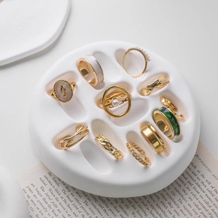 高级简约首饰展示架戒指盘饰品展示台珠宝饰品拍照道具石膏托盘