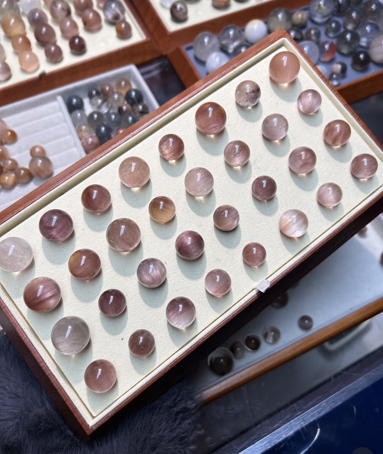 木纹珠宝首饰托盘钻石展示盘水晶单珠裸钻看货盘文玩宝石收纳货盘
