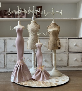 复古公主裙项链展示架家居摆件耳环架饰品收纳陈列挂架模特首饰架