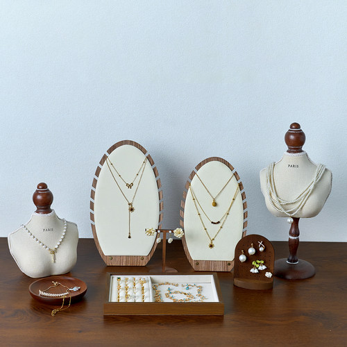 中式复古饰品摆台直播首饰展示架项链架店铺岛台陈列摆件摄影道具