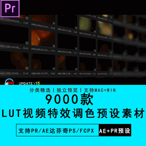9000款PR/AE达芬奇PS/FCPX视频特效调色预设LUTS素材