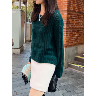 Plain Sight 白色人字纹羊毛半裙