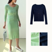 2色 藏蓝真丝针织7分袖 Plain 新春｜ Sight 薄荷绿 开衫