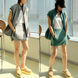 Plain 日本羊毛摇粒绒束口A字半裙 Sight