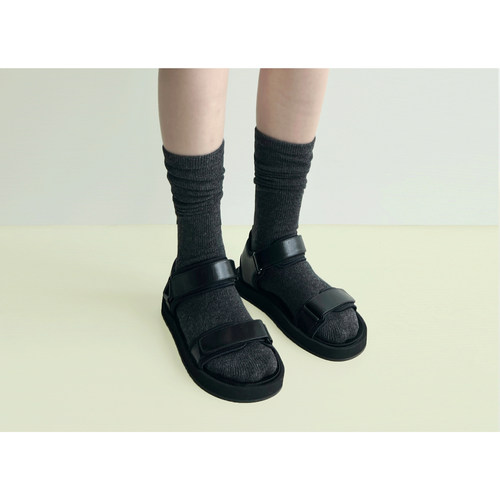 3色羊毛保暖中筒袜棉质