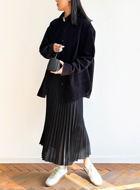 Plain Sight 黑色灯芯绒宽松衬衫