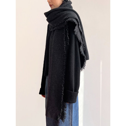 3色纯羊绒拉毛长款围巾