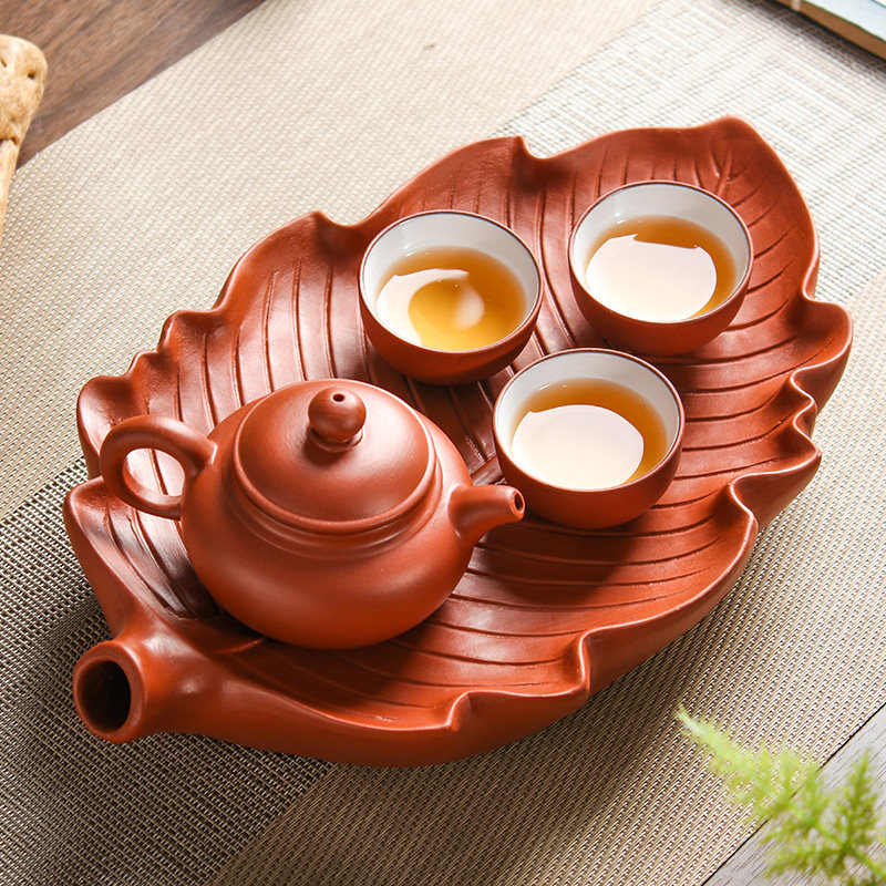 紫砂中式功夫茶盘简约可储水托盘