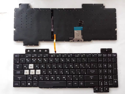 全新Asus FX505 Ru backlit  white print 俄文白字黑色背光键盘