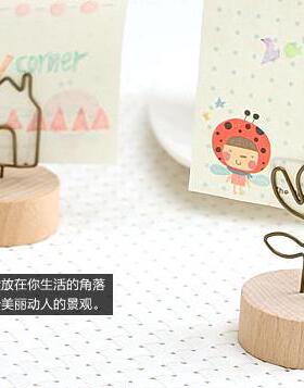 日韩文具复古田园 木质便条夹/留言夹/照片夹 J04090