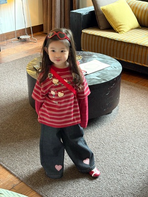 hellokitty女童长袖t恤假2件秋装2025条纹kt猫上衣纯棉打底衫上衣