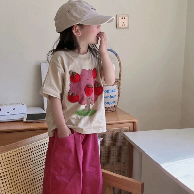 女童夏款苹果短袖装T恤衫