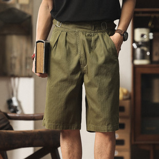 二战复古廓尔格短裤男士夏季廓尔喀直筒宽松那不勒斯工装五分裤子