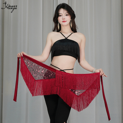 肚皮舞新款流苏西米臀巾百搭腰带