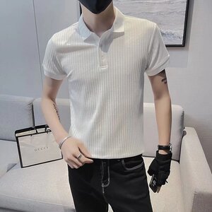 Y814P30新款标准文艺POLO衫男青春流行五分袖夏季原宿日系潮流2图片