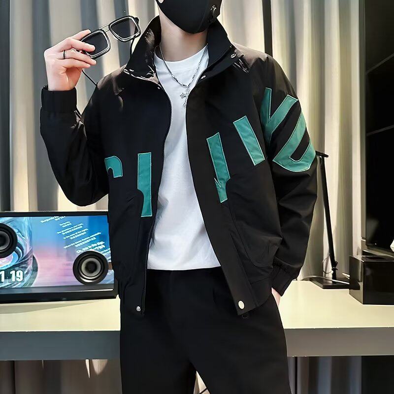 J8923P75春秋潮日系V领新款时尚青春流行长袖潮流男夹克外穿ins慵图片