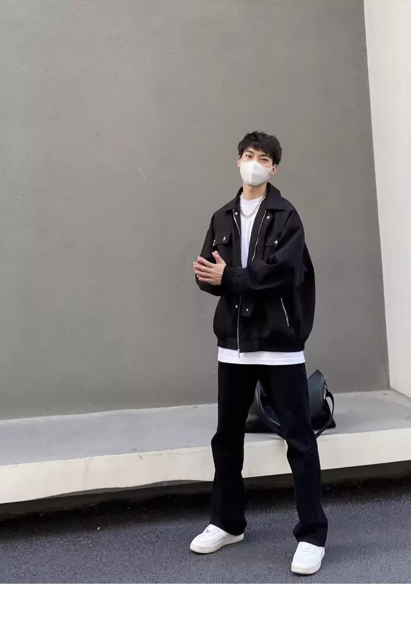 J124P70美式潮牌翻领工装飞行员夹克男女高街宽松休闲棒球服外套,男装夹克,星座218-1（原230）