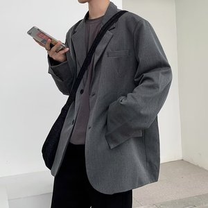 x214P65休闲西服男高级感秋季潮韩版宽松休闲小西装港风帅气百搭图片