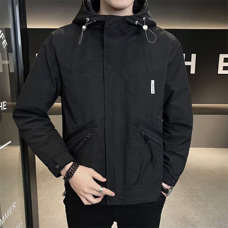 JK8120P80春秋款连帽工装冲锋衣外套男士2024春季新款潮牌克春装,男装夹克,星座218-1（原230）