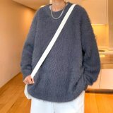 M85P65时尚流行套头潮秋季针织衫2024新款男长袖圆领休闲潮流纯色，男装针织衫/毛衣，星座218-1（原230）