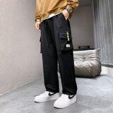 K2896P40工装裤男秋冬款黑色休闲裤男士2024新款美式宽松直筒长裤，男装休闲裤，星座218-1（原230）