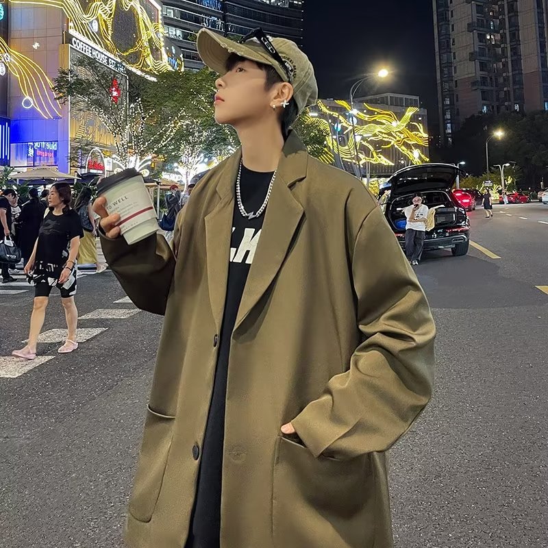 X01P65西装外套男生痞帅潮流宽松设计感小众春季新款小西服ins个,男装西服,星座218-1（原230）