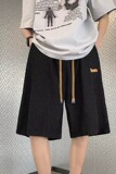 休夏季新款小众设计感宽松大码阔腿高街潮牌运动五分裤子D5622P35，男装牛仔裤，星座218-1（原230）