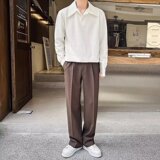 HT58P35长袖polo衫男翻领打底衫轻熟风男装设计感宽松体恤春秋季，男装Polo衫，星座218-1（原230）