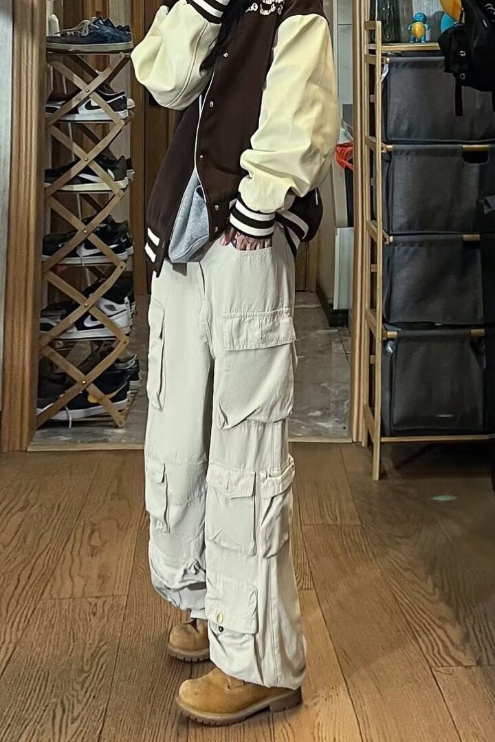自家图控98欧美街头hiphop工装裤男春秋潮牌嘻哈多口直筒KZ22P75,男装工装外套,星座218-1（原230）