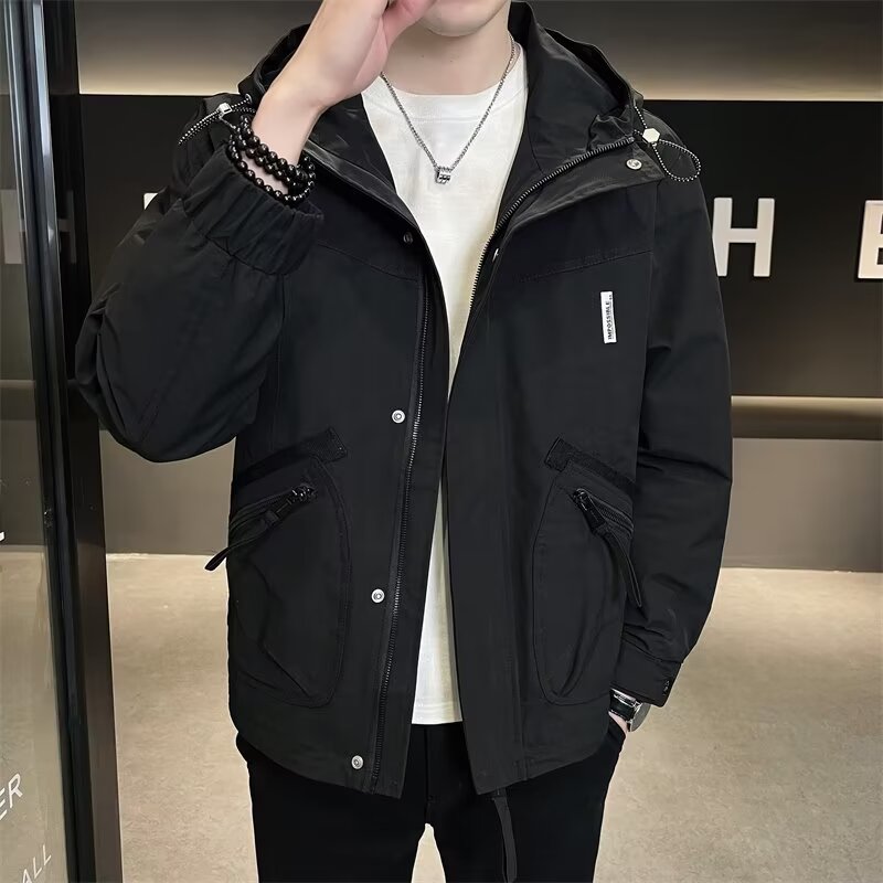 JK8120P80春秋款连帽工装冲锋衣外套男士2024春季新款潮牌克春装图片