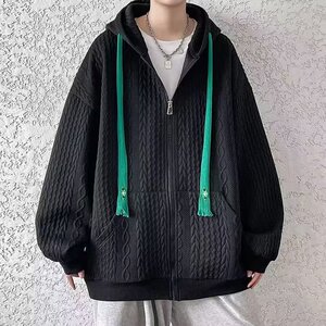 T604p38中山开衫冬天卫衣男款潮牌宽松大码上衣季加厚潮连帽外图片