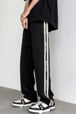 K36P40侧条纹时尚阔腿裤男oversize高街潮牌运动加长裤子高个子夏，男装休闲裤，星座218-1（原230）