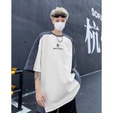 2024男装巴黎短袖t恤男做旧脏废土学院风撞色牛角袖情袖男T561P35，男装T恤，星座218-1（原230）
