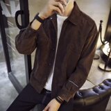 JK090P50春秋季麂皮绒夹克外套男士潮牌男生工装牛仔上衣服，男装夹克，星座218-1（原230）
