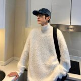 M87P65半高领毛衣男秋冬加厚宽松慵懒ins港风休闲内搭针织衫个性，男装针织衫/毛衣，星座218-1（原230）