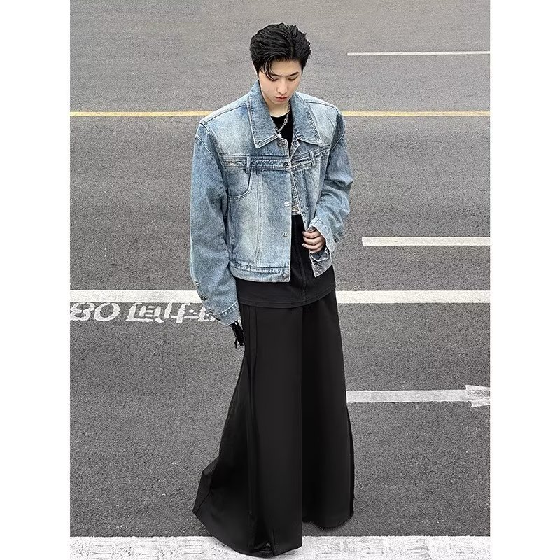 Jk016P85秋冬季短款牛仔外套男女潮牌修身翻领设计感个性时尚炸街,男装夹克,星座218-1（原230）