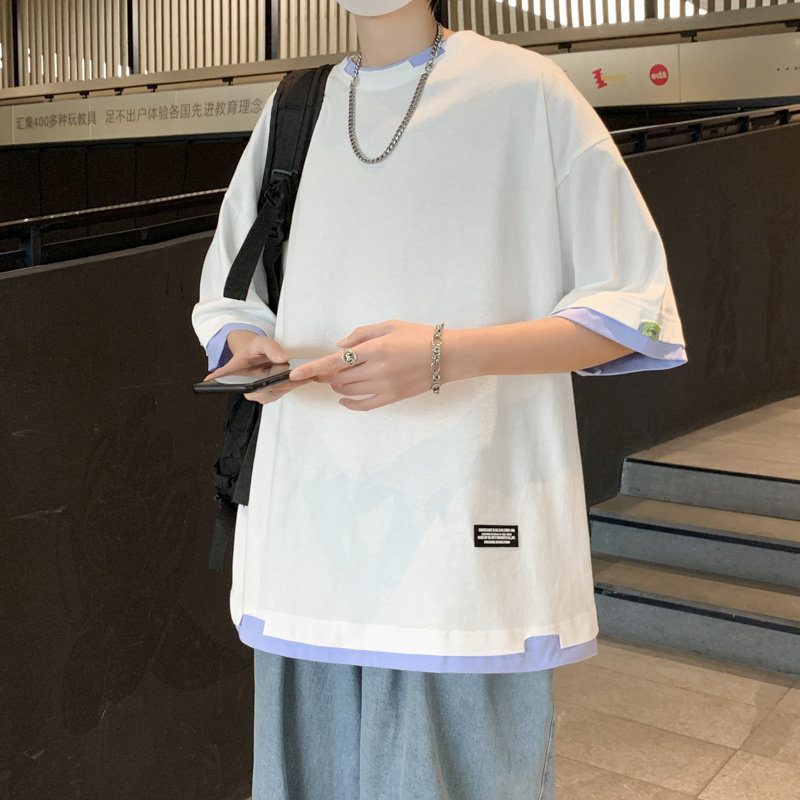 2024夏季新款潮牌短袖T恤男时尚圆领个性百搭半袖上衣服G103P30图片