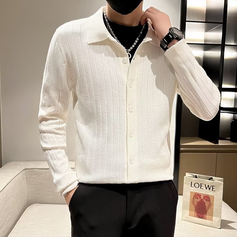 S518P50秋冬款男士休闲针织开衫韩版修身翻领毛衣潮流百搭毛线衣,男装针织衫/毛衣,星座218-1（原230）