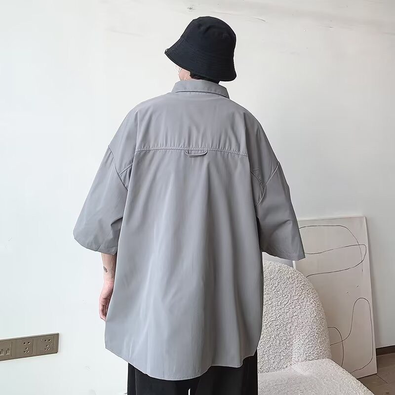日系条纹短袖衬衫男夏季cityboy休闲百搭翻领衬衣外套潮CS2203P40,男装衬衫,星座218-1（原230）