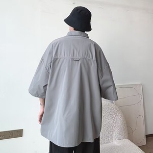 日系条纹短袖衬衫男夏季cityboy休闲百搭翻领衬衣外套潮CS2203P40图片