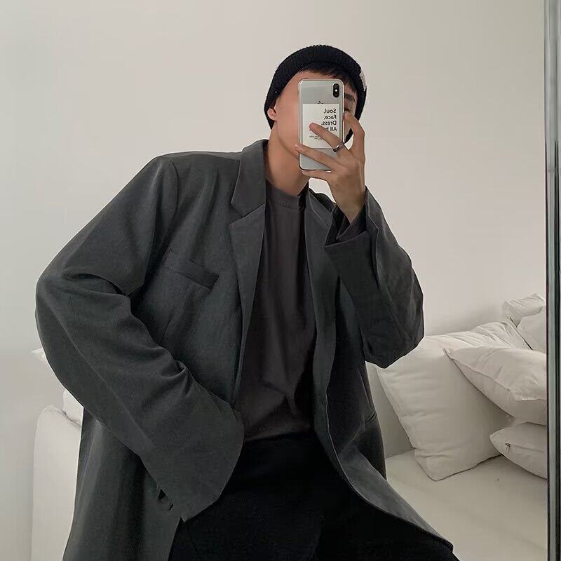 x214P65休闲西服男高级感秋季潮韩版宽松休闲小西装港风帅气百搭,男装西服,星座218-1（原230）