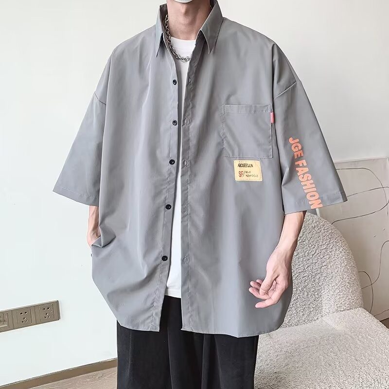 日系条纹短袖衬衫男夏季cityboy休闲百搭翻领衬衣外套潮CS2203P40,男装衬衫,星座218-1（原230）