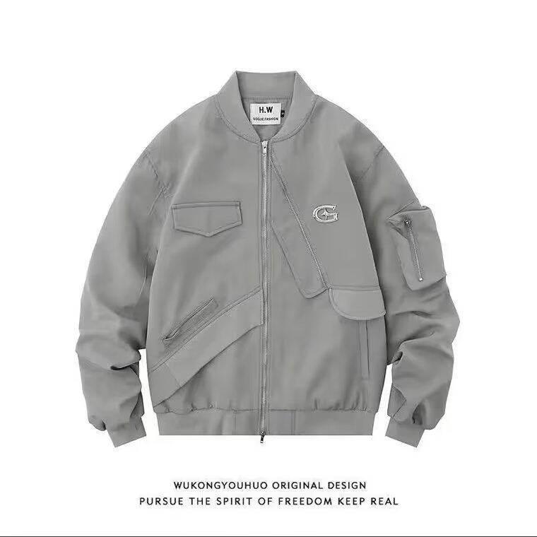 1191P80美式街头设计感棒球服外套男款秋季潮牌ins宽松夹克,男装夹克,星座218-1（原230）