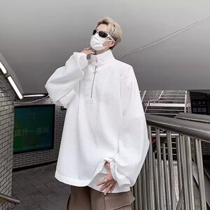 919P45半拉链卫衣男秋季美式潮牌设计感小众宽松休闲长袖上衣华夫图片