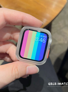 适用苹果手表保护壳apple watch98磨砂半包软壳iwatch6SE53潮40mm