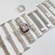 适用苹果手表带S11星光色系列金属表带AppleiWatch876se354不锈钢